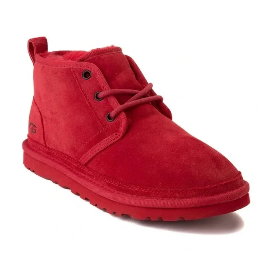 NWOB UGG Women size 11 Samba RedNeumel Sheepskin Lined Lace up (Men/youth SZ5) - Picture 3 of 6
